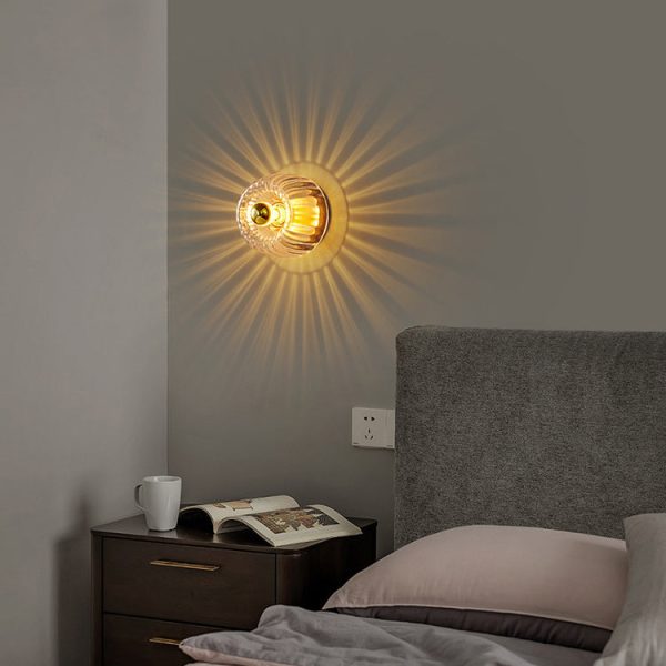 Modern Luxury Glass Sun Shape Full Copper Dual Purpose 1-Light Flush Mount Light - Image 17