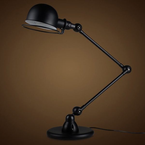 Vintage Industrial Iron Mechanical Long Arm 1-Light Table Lamp - Image 10