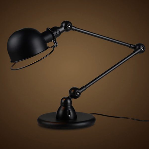 Vintage Industrial Iron Mechanical Long Arm 1-Light Table Lamp - Image 11