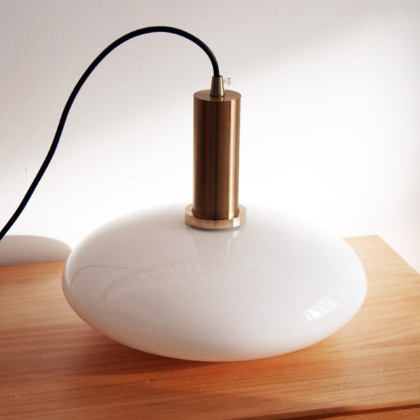 Nordic Milky White Glass Flat Round 1-Light  Pendant Light - Image 11