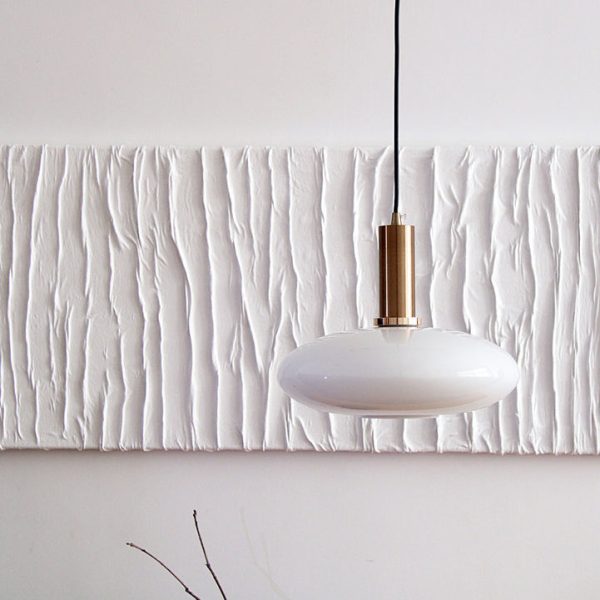 Nordic Milky White Glass Flat Round 1-Light  Pendant Light - Image 16