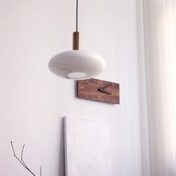 Nordic Milky White Glass Flat Round 1-Light  Pendant Light - Image 4