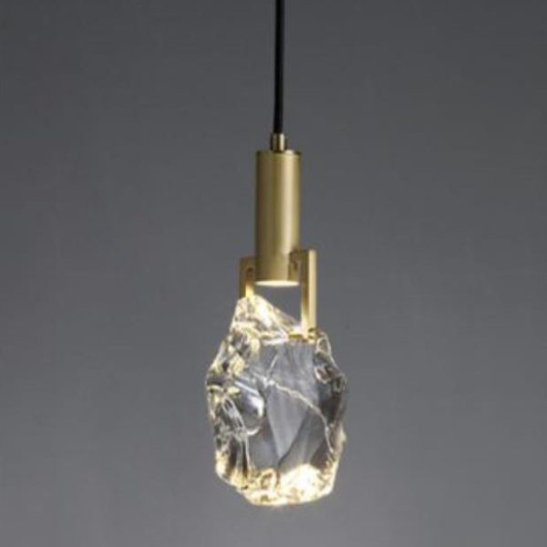 Modern Minimalist Ice Cube Crystal 1-Light Pendant Light - Image 8