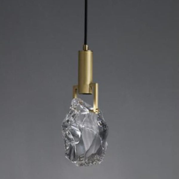 Modern Minimalist Ice Cube Crystal 1-Light Pendant Light - Image 7