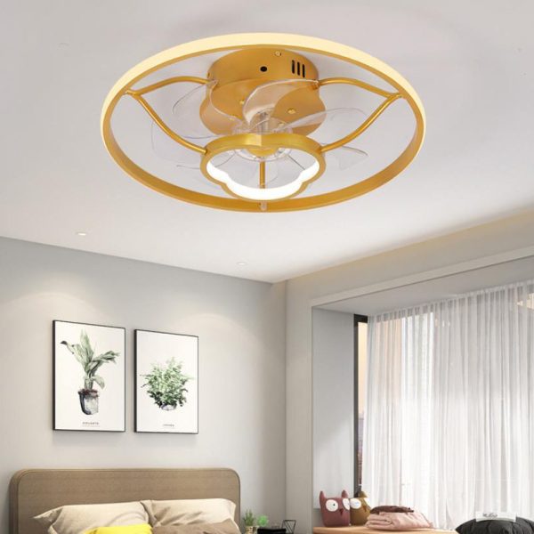 Gold Light Luxury Line Pattern Acrylic LED Flush Mount Ceiling Fan Light - Image 13
