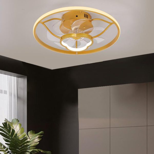 Gold Light Luxury Line Pattern Acrylic LED Flush Mount Ceiling Fan Light - Image 14