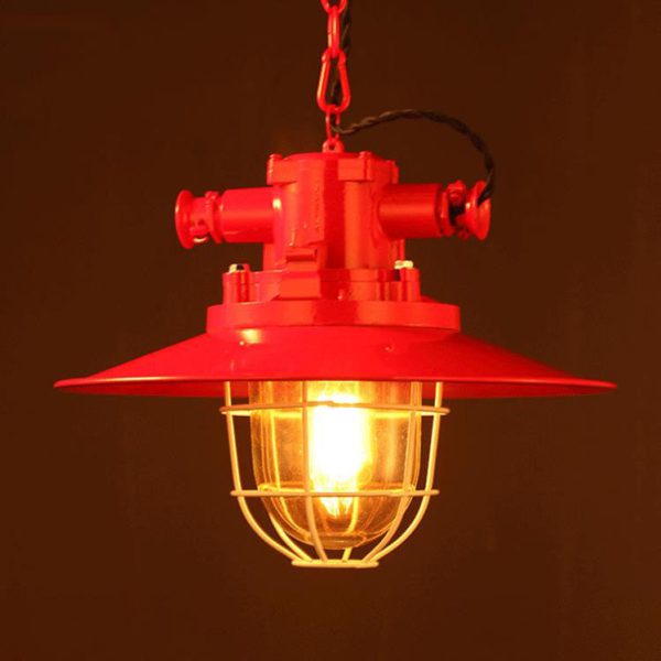 Industrial Vintage Blast Iron Cage 1-Light Pendant Light - Image 12