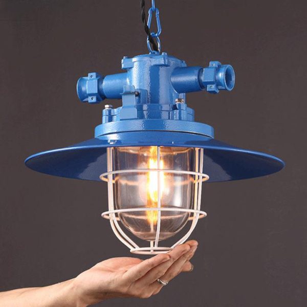 Industrial Vintage Blast Iron Cage 1-Light Pendant Light - Image 14