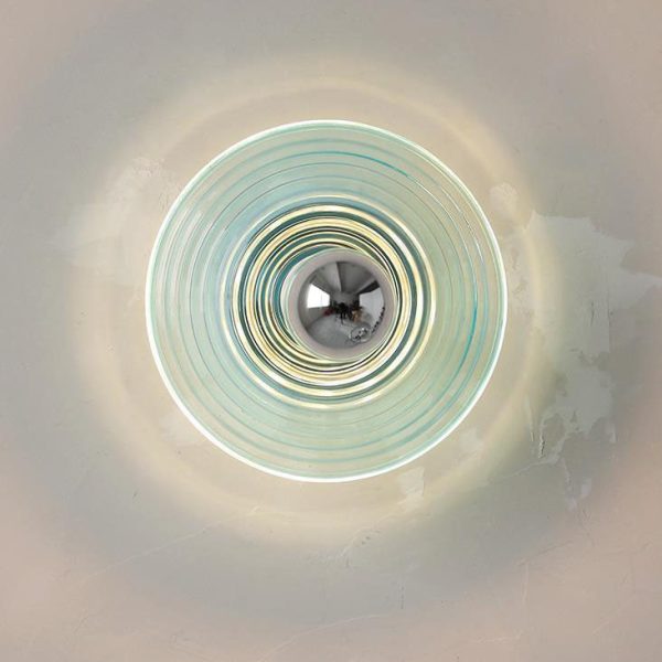 Modern Creative Water Ripple Transparent Glass Iron 1-Light Wall Sconce Lamp - Image 3