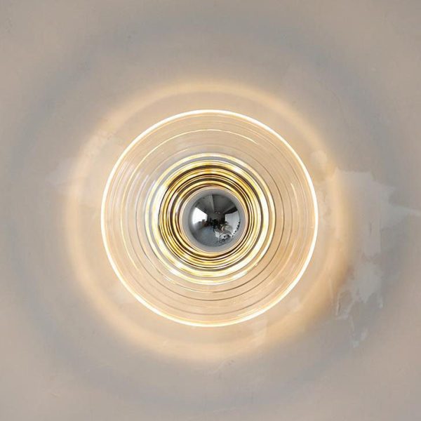 Modern Creative Water Ripple Transparent Glass Iron 1-Light Wall Sconce Lamp - Image 4