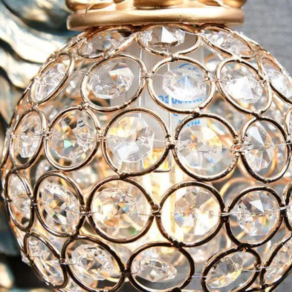 European Vintage Peacock Resin 1-Light Wall Sconce Lamp - Image 7