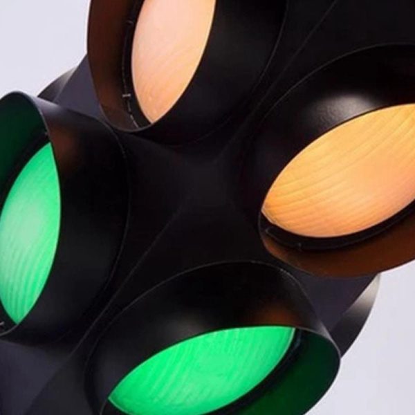 Retro Industrial Traffic Light Iron Glass LED Pendant Light - Image 11