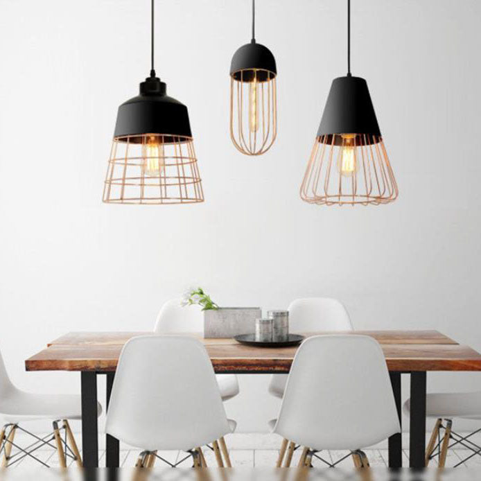 20220825095013-9393565b-eae1-48b6-8553-75471b63f51c.jpg Nordic Creative Iron Cage Geometry 1-Light Pendant Light - Image 1