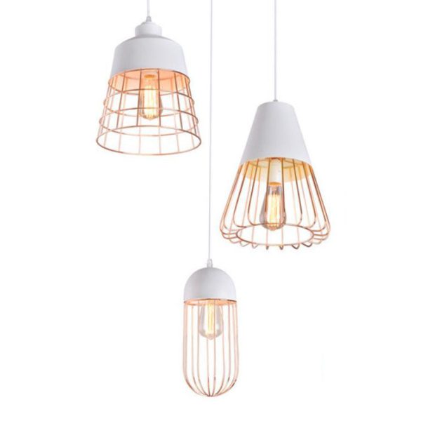 Nordic Creative Iron Cage Geometry 1-Light Pendant Light - Image 3