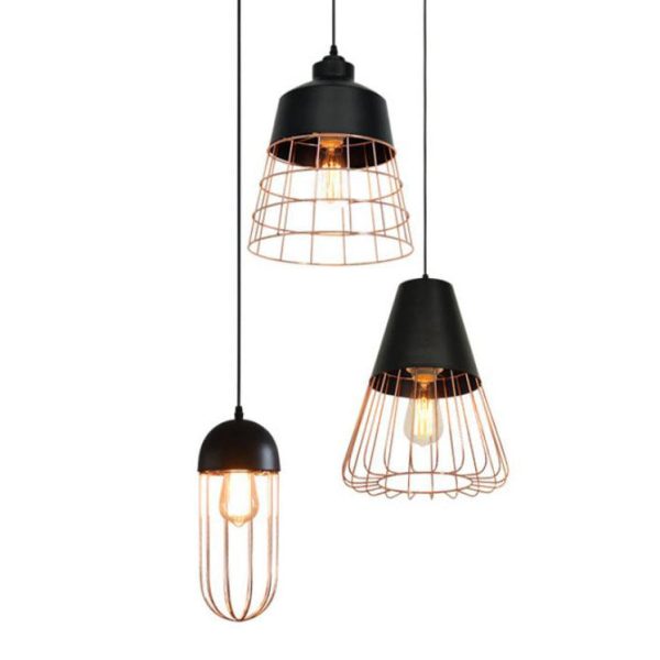 Nordic Creative Iron Cage Geometry 1-Light Pendant Light - Image 2