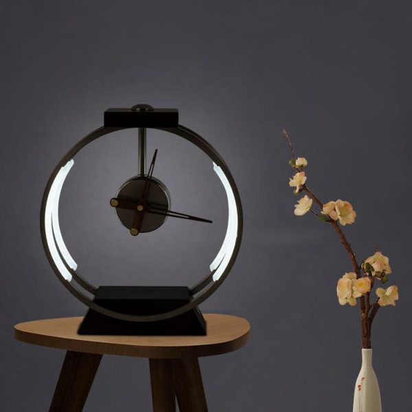 Modern Luxury Clock Design Wireless Charging LED Touch Table Lamp - Image 4