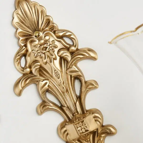 Vintage French Crystal Candelabra Brass 1/2 Light Wall Sconce Lamp - Image 15