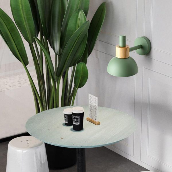 Modern Classic Macaron Solid Color Wood Iron 1-Light Wall Sconce Lamp - Image 18