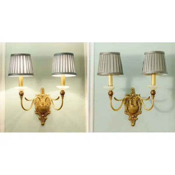 European Luxury Fabric Brass Carved 1/2 Light Wall Sconce Lamp - Image 26