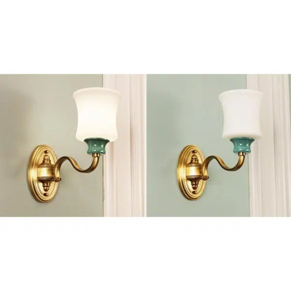 European Luxury Fabric Brass Carved 1/2 Light Wall Sconce Lamp - Image 29
