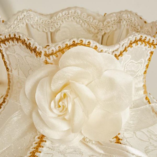 European Retro Light Luxury Carving Resin Fabric Alloy 1-Light Table Lamp - Image 2