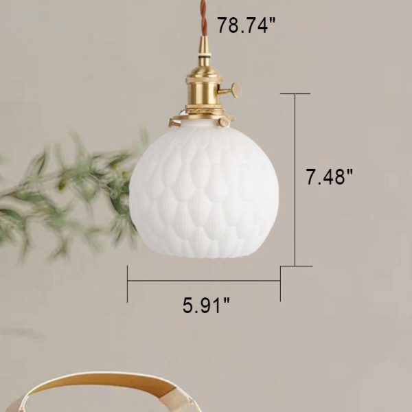 Japanese Minimalist Pure White Ceramic 1-Light Pendant Light - Image 8