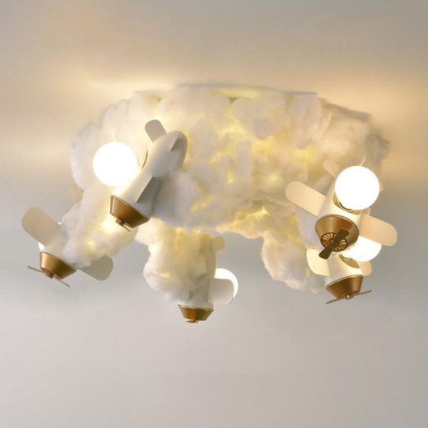 Modern Creative Spray Airplane Cotton 1/3/5-Light Kids Flush Mount Ceiling Light - Image 6