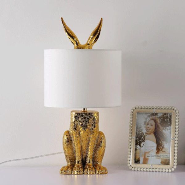 Modern Creative Cylindrical Golden Rabbit Lamp Body 1-Light Table Lamp - Image 6