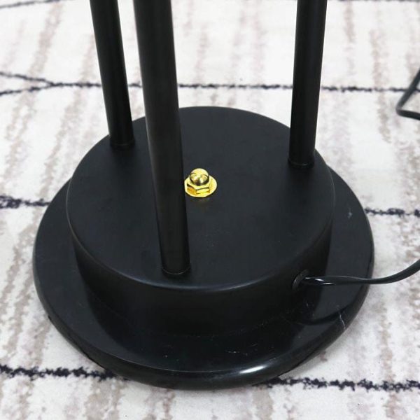 Industrial Retro Iron Black-Finished Frame Glass Ball 3-Light Standing Floor Lamp - Image 7