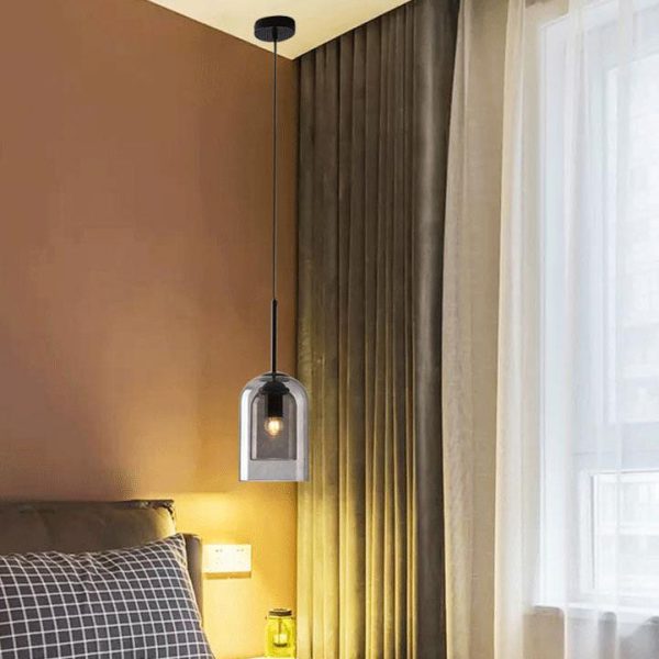 Modern Minimalist Glass Cylinder Cup Design 1-Light Pendant Light - Image 4