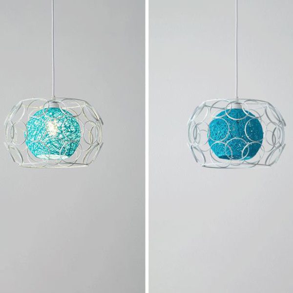 Nordic Creative Weaving Hemp Ball Iron Drum 1-Light Pendant Light - Image 26