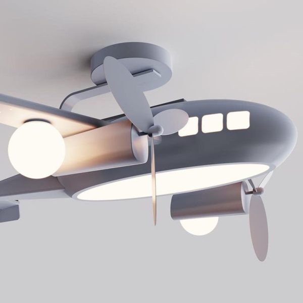 Nordic Creative Kids Cartoon Wrought Iron Airplane LED Pendant Light - Image 2