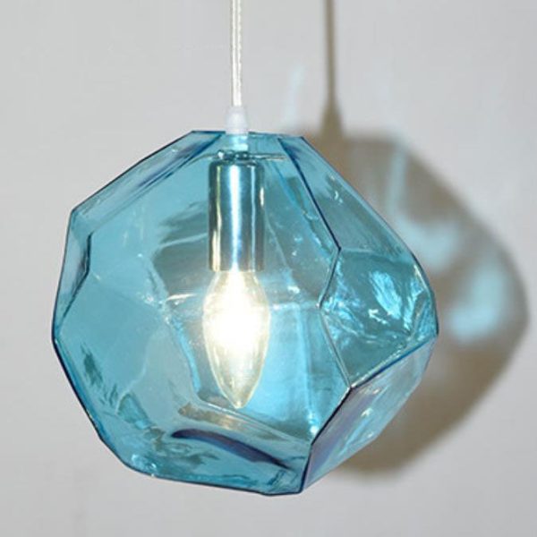 Modern Simplicity Irregular Shape Glass 1-Light Pendant Light For Living Room - Image 13