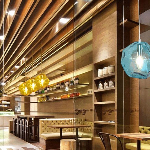 Modern Simplicity Irregular Shape Glass 1-Light Pendant Light For Living Room - Image 8