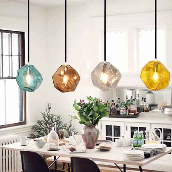 Modern Simplicity Irregular Shape Glass 1-Light Pendant Light For Living Room - Image 2