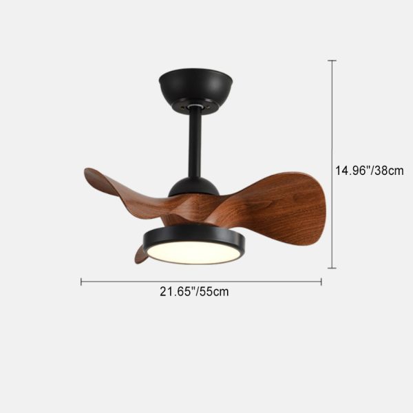 Contemporary Retro Round Acrylic ABS LED Downrods Ceiling Fan Light For Bedroom - Image 4