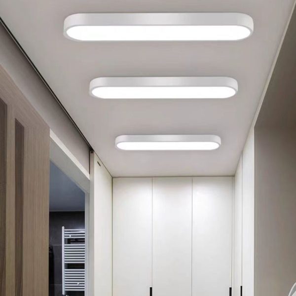 Modern Minimalist Elliptical Strip Iron Acrylic LED Flush Mount Ceiling Light For Hallway - Image 20