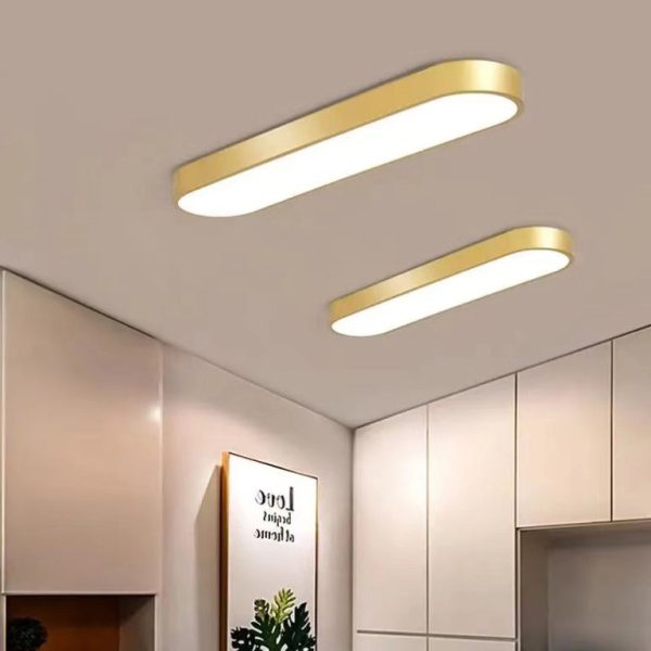 Modern Minimalist Elliptical Strip Iron Acrylic LED Flush Mount Ceiling Light For Hallway - Image 6