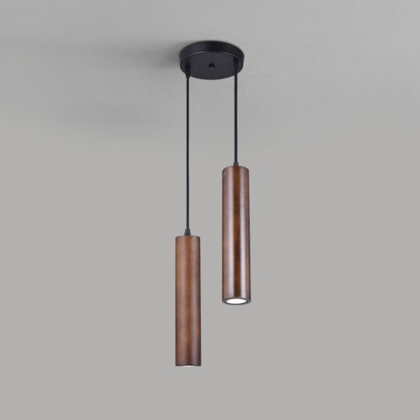 Modern Minimalist Wood Cylinder LED Pendant Light - Image 13