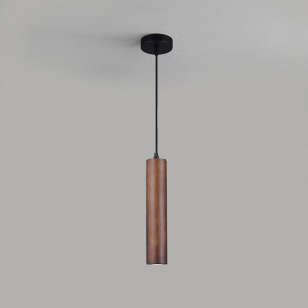 Modern Minimalist Wood Cylinder LED Pendant Light - Image 14