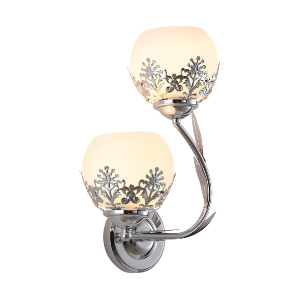2-Light Glass Flower LED Simple European Style Wall Sconces Lighting - Image 10
