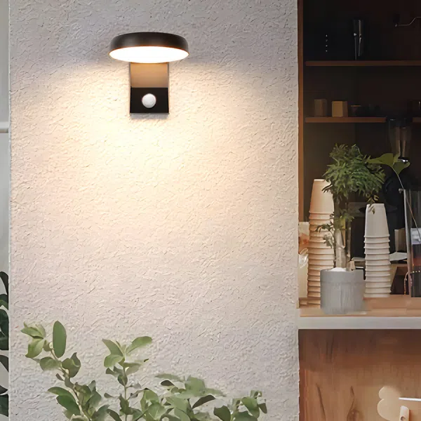 Black Motion Sensor Outdoor Wall Light - Rotatable - Image 2