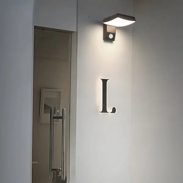 Black Motion Sensor Outdoor Wall Light - Rotatable - Image 4