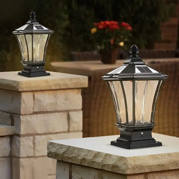 Vintage Waterproof LED Retro Solar Fence Post Lights With Remote Control - Image 3