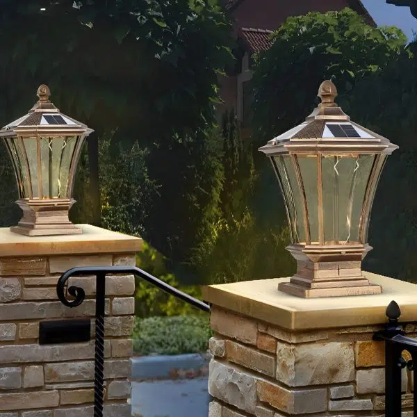 Vintage Waterproof LED Retro Solar Fence Post Lights With Remote Control - Image 7