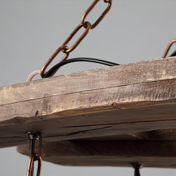 Retro Wooden 6-Light Lantern Chandeliers - Image 6