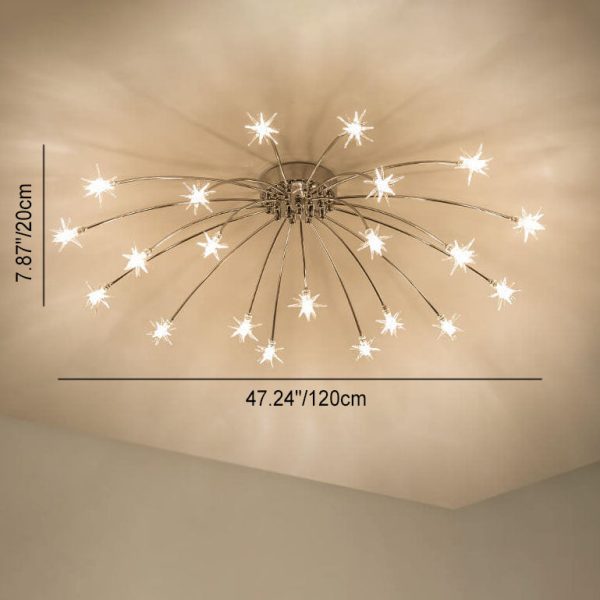 Contemporary Creative Full Of Star Iron 12/21/28 Light Flush Mount Ceiling Light For Living Room - Image 5