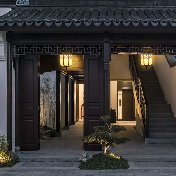 Modern Chinese Marble Lantern Outdoor Waterproof 1-Light Pendant Light - Image 16