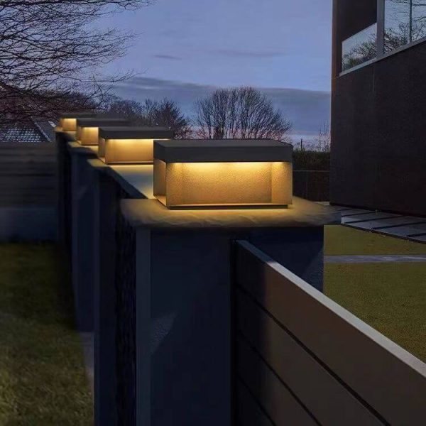 Modern Simple Glass Cuboid Decoration LED Outdoor Light - Image 25
