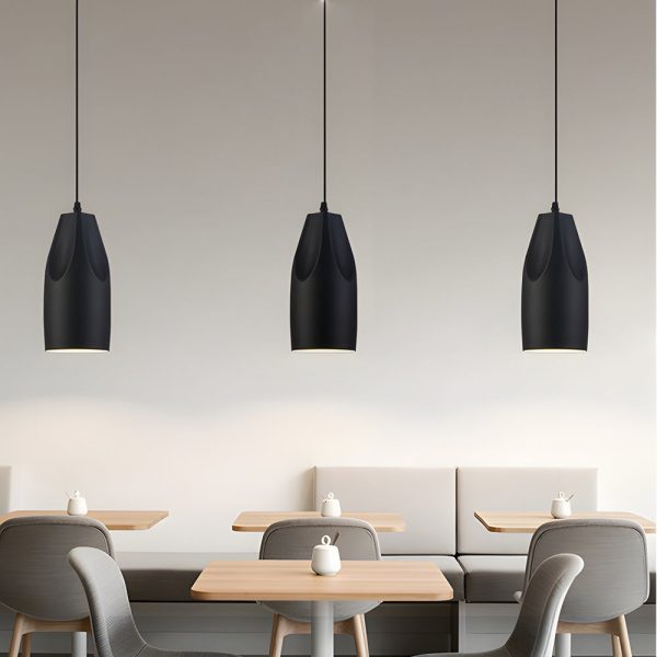Pleat Box LED Pendant Light 1-Light Black/White Aluminum Hanging Lamp - Image 6